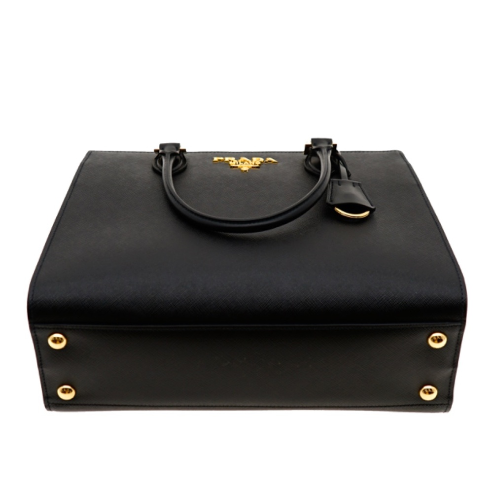 Prada Tote Saffiano Lux Medium Shoulder Bag Black New - Picture 6 of 7